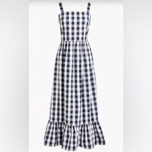 Navy and White Gingham Maxi Dress
